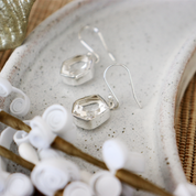 clear quartz sterling silver gemstone earrings