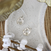 clear quartz sterling silver gemstone earrings