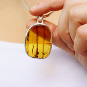 amber sterling silver gemstone pendant
