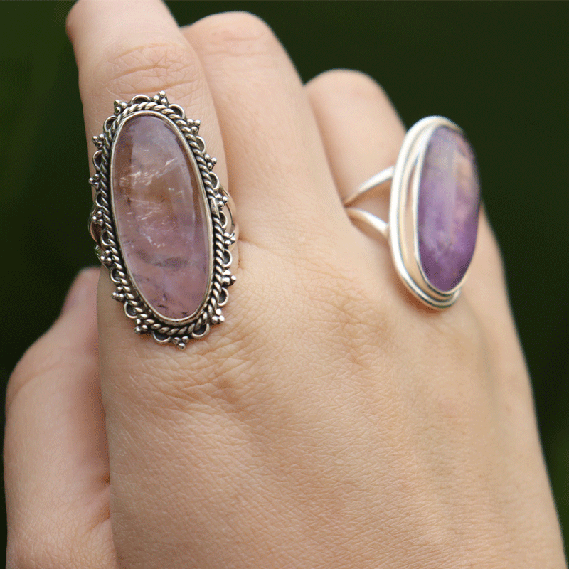 ametrine oval sterling silver gemstone ring