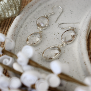 clear quartz sterling silver gemstone earrings