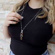 champagne quartz silver gemstone pendant