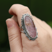 ametrine oval sterling silver gemstone ring