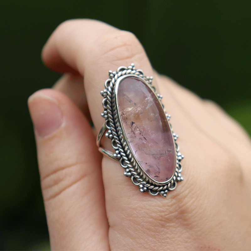 ametrine oval sterling silver gemstone ring