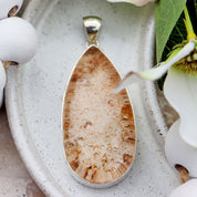 big lodalite silver gemstone pendant