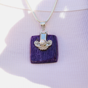 charoite pearl sterling silver gemstone pendant