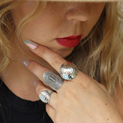 boho style silver tribal ring