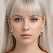 green amethyst sterling silver gemstone earrings