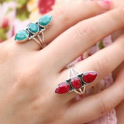 ruby quartz sterling silver gemstone ring