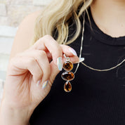 champagne quartz silver gemstone pendant