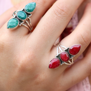 ruby quartz sterling silver gemstone ring