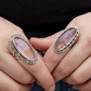 ametrine oval sterling silver gemstone ring