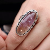 ametrine oval sterling silver gemstone ring