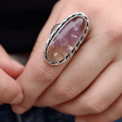 ametrine oval sterling silver gemstone ring
