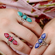 ruby quartz sterling silver gemstone ring