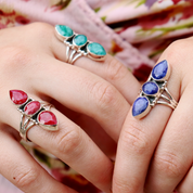 ruby quartz sterling silver gemstone ring