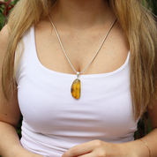 amber sterling silver gemstone pendant