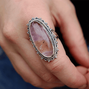 ametrine oval sterling silver gemstone ring
