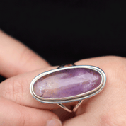 ametrine oval sterling silver gemstone ring