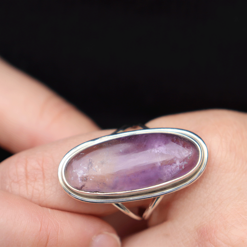 ametrine oval sterling silver gemstone ring