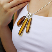 amber sterling silver gemstone pendant
