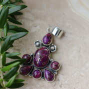pink turquoise sterling silver gemstone pendant