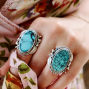turquoise sterling silver gemstone ring