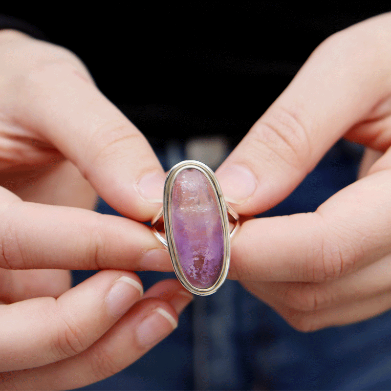 ametrine oval sterling silver gemstone ring