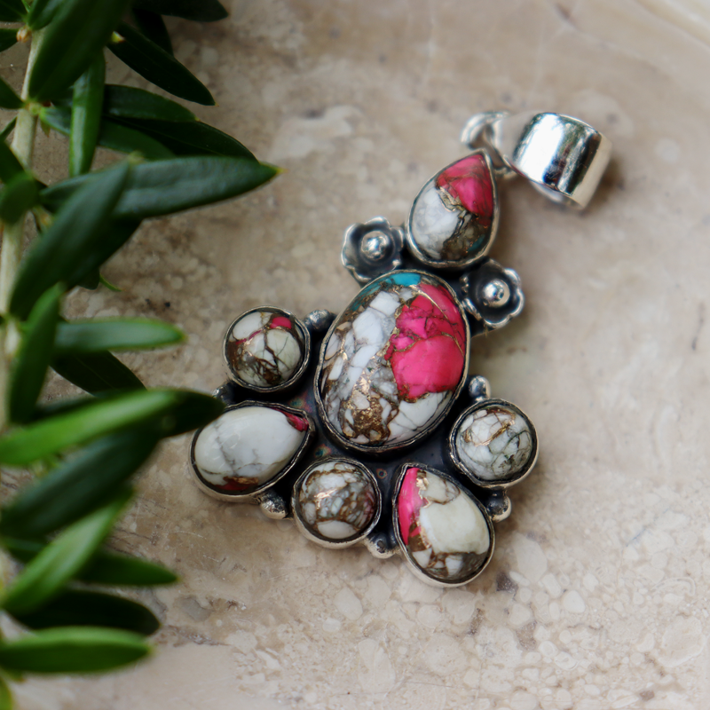 turquoise sterling silver gemstone pendant