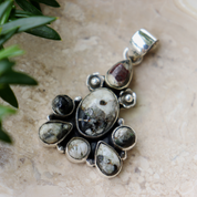 white turquoise sterling silver gemstone pendant