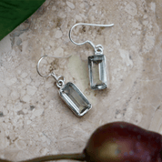 green amethyst silver gemstone earrings