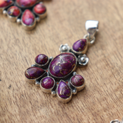 pink turquoise sterling silver gemstone pendant