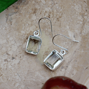 Eka Green Amethyst Silver Earrings