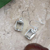 Eka Green Amethyst Silver Earrings