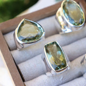 big green amethyst silver ring