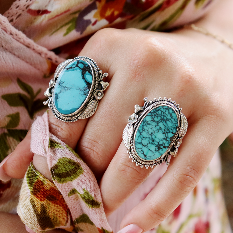 turquoise sterling silver gemstone ring