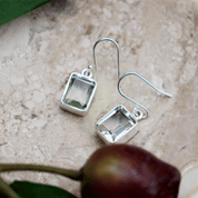 Eka Green Amethyst Silver Earrings