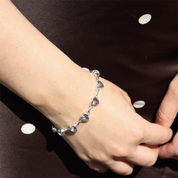 mystic topaz heart sterling silver gemstone bracelet