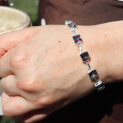 mystic topaz square sterling silver gemstone bracelet