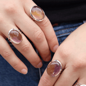 oval ametrine sterling silver gemstone ring