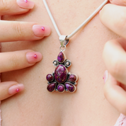 pink turquoise sterling silver gemstone pendant