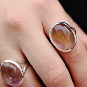 oval ametrine sterling silver gemstone ring