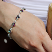 mystic topaz heart sterling silver gemstone bracelet