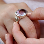 amethyst oval sterling silver gemstone ring