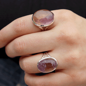 oval ametrine sterling silver gemstone ring