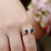 black onyx sterling silver gemstone ring