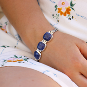 sapphire quartz sterling silver gemstone bracelet