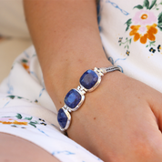 sapphire quartz sterling silver gemstone bracelet