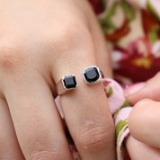 black onyx sterling silver gemstone ring