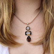 smoky quartz sterling silver gemstone pendant